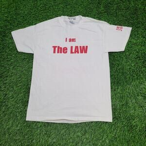 Vintage Police Law Trophy Shirt Medium 19x26 Parody Crop Y2K